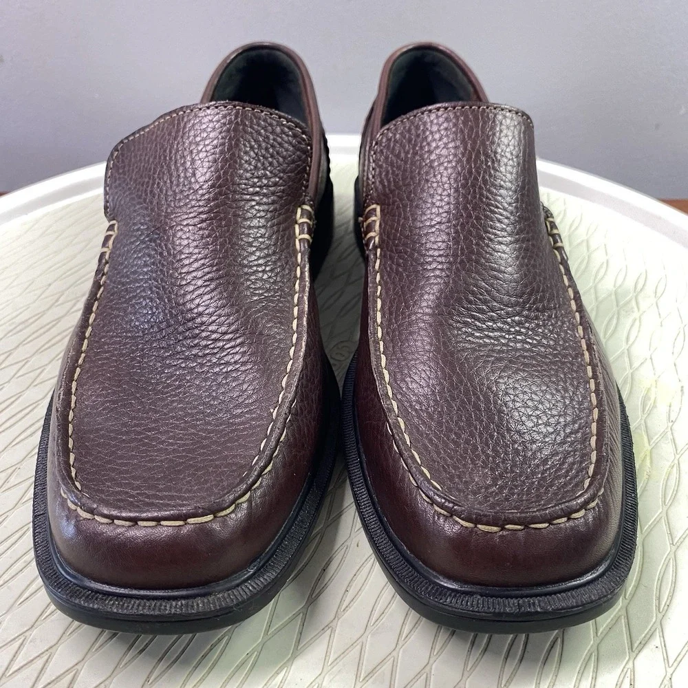Rockport Men's Dark brown Leather Loafers Slip-On Dress Shoes Sz. 8M‎ EUC